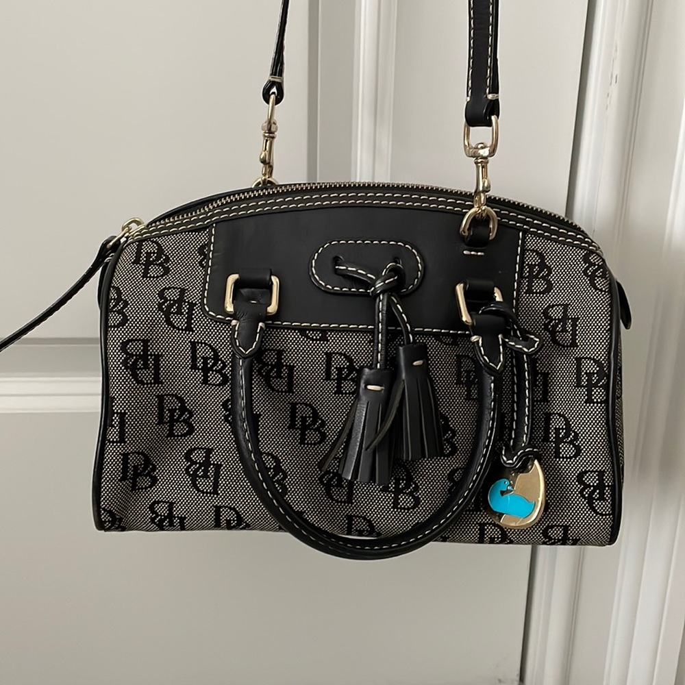 Dooney & Burke black signature logo crossbody bag